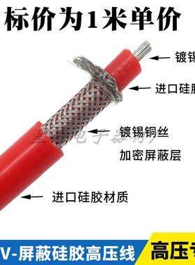 GYX-30KV高压试验超柔软硅胶线4平方直流/交流AC30KV高压线屏蔽线