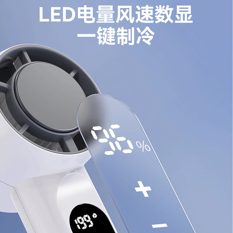 手持小风扇 半导体制冷小风扇 大风力强力超静音充电超长续航便携 办公室小风扇宿舍学生桌面电风扇 S01白粉