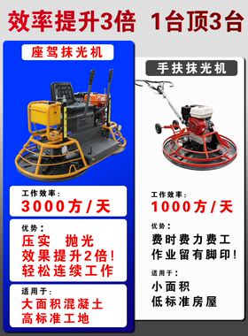 小型双盘座驾抹光机汽油混凝土磨平收光机水泥地坪提浆磨光机