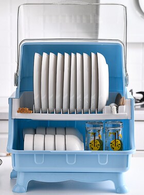 装碗筷收纳盒放碗箱沥水厨房用品家用大全带盖置物碗碟收纳架碗柜