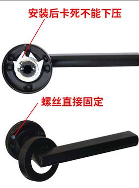 不锈钢隐形门拉把手免打孔木门锁银黑3色单面明装暗04装房间藏式