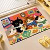 Bathroom floor mat cute cat cartoon diatom mud absorbent foot mat quick-drying non-slip bathroom bathroom bathing special