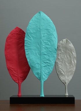北欧风格创意招财树叶摆件玄关客厅装饰品家居样板房别墅室内摆设