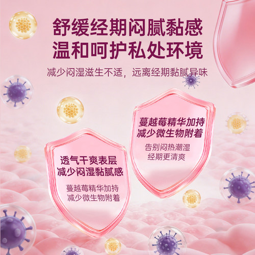 七色羽蔓越莓日安裤免脱魔术可粘贴早安裤产后经期少女安心日夜用 - 图3