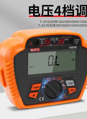 天宇绝缘电阻测试仪T6110高压1000V兆欧表2500V数字电工摇表T6125