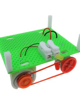 加速轮发电机 皮带轮组合小发明 科学实验模型材料 DIY拼装 套装
