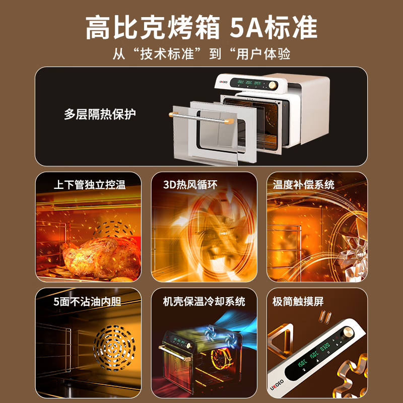 UKOEO高比克5A二代风炉平炉一体烤箱家用小型烘焙专用电烤箱送礼