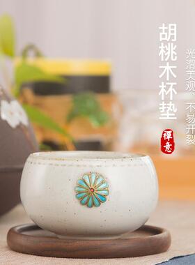 铜杯垫茶垫摆件禅意中式家用餐垫隔热垫杯托茶托国风茶道茶具配件