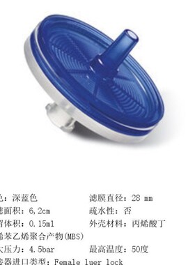 赛多利斯针头滤器 PES膜  0.22um 28mm 无菌  16541-K 独立包装