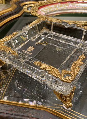 茱莉安法式艺术奢华客厅家用捷克水晶镶铜烟灰缸工艺礼品摆饰桌面