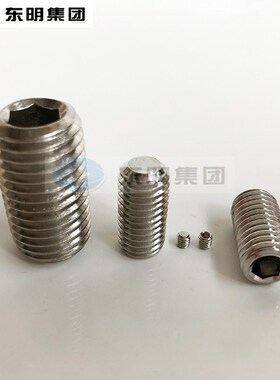 东明DIN913平端 304不锈钢内六角平端紧定顶丝平头机米螺丝M3M4M5