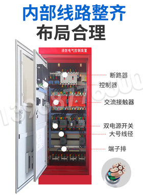 3CF喷淋消防水泵PLC控制柜37K45K55K75K巡检机械强启IP55LED灯泡