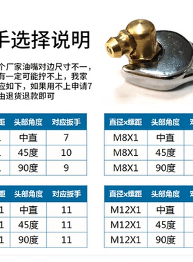 M6M8M10 黄油嘴铜油嘴油嘴头铜油杯油咀油枪注油嘴黄油枪头弯油嘴