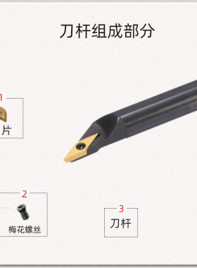 抗震数控刀杆SVJCR小孔清底平底刀螺钉式内孔镗刀数控车床车刀杆