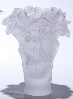 非物质文化遗产宜博釉面兰花香炉花瓶饰品水晶工艺品客V厅插花乔