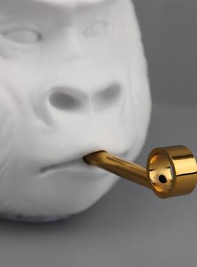 北欧创意吹卷哨猩猩动物雕塑摆件客厅玄关酒店桌面电视柜家居饰品