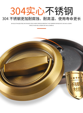 304不锈钢圆形拉环拉手消防门暗拉手免打孔门把手消防箱隐形拉手