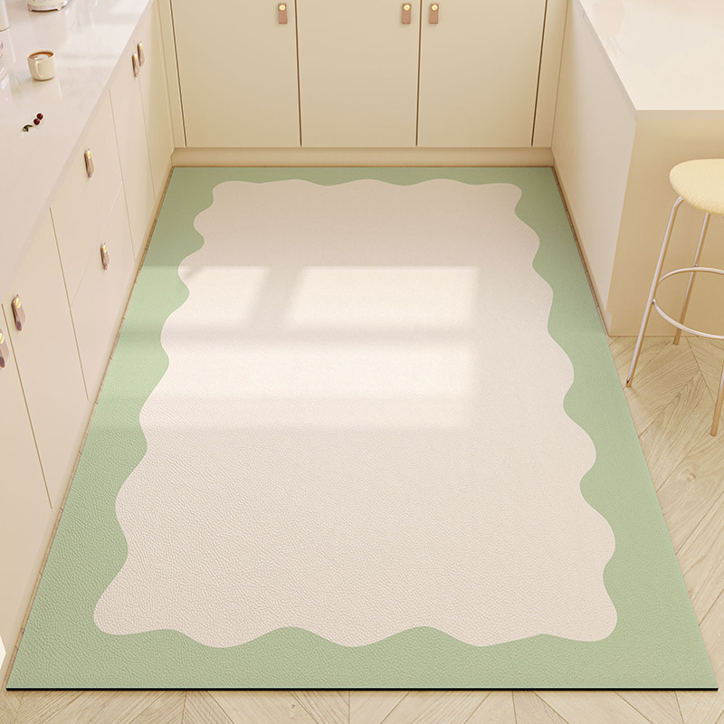 Cream style kitchen floor mat diatom mud water-absorbent non-slip foot mat household oil-proof and stain-resistant wipeable no-wash carpet