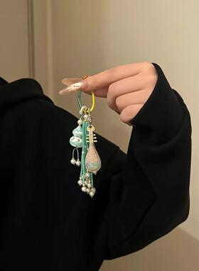 新中式非遗大漆葫芦宋锦琵琶挂件
