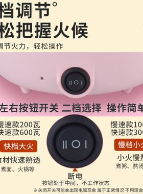 旅行200W宿舍家用小型多功能电热锅小功率电煮锅电热杯带笼屉蒸笼