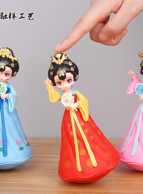 西安旅游纪念品大唐不倒翁小姐姐人偶摆件西文创娃娃中国风礼品