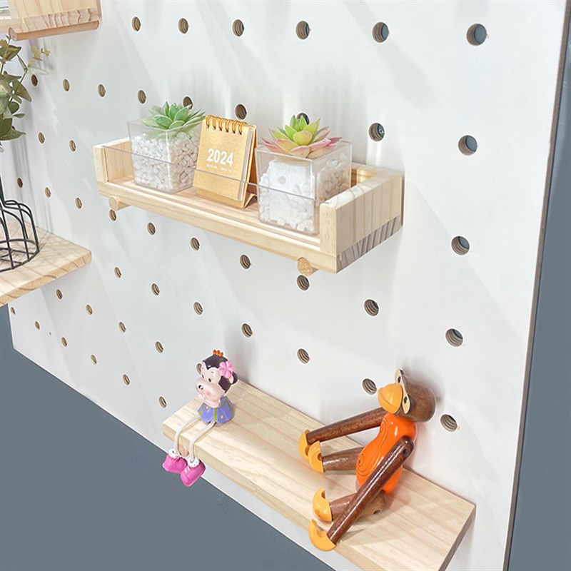 Acrylic hole plate accessories storage rack universal mart box solid wood wall hanging board customization