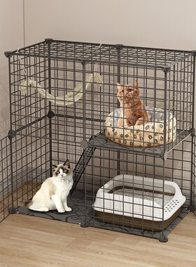 宠物猫窝带厕所可放猫砂盆猫笼子超大自由空间猫别墅家用室内双层