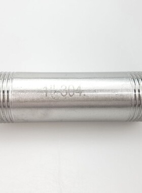 316L不锈钢加长双头丝 加长150MM 15CM不锈钢圆管外丝 双螺纹DN15