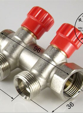 6分自来热水分水器2路3路带开关截止阀门DN20可拼接5通4通3通角阀