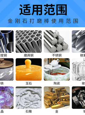 玉雕配件金刚砂磨针原石开窗去皮钻头打磨头玉石雕刻抛光套装工具