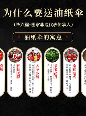 毕六福油纸伞实用古风手工新年送女生闺蜜女友送妈妈长辈过年礼物