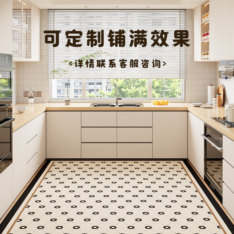 Kitchen non-slip and oil-proof floor mats, wipeable, no-clean waterproof mats, foot pads, dirt-resistant diatom mud, household flooring