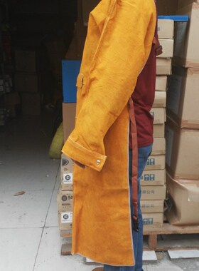 牛皮电焊工反穿阻燃隔热牛皮围裙电焊服防护服焊接防护衣 工作服