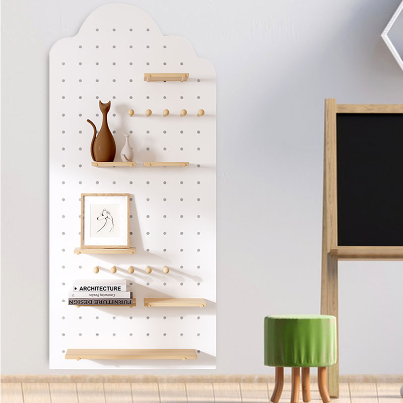 Hole board custom solid wood entrance wall display wooden bookshelf decorative wall storage hanging board wall shelf