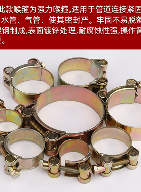 加厚管箍重型管夹抱箍铁镀锌欧式强力喉箍卡箍紧箍水管油管钢丝管