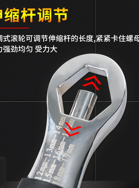 汽修万能扳手工具多功能活口板手套装大号小号万用活动大开口管钳