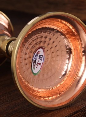 纯铜藏式护法杯杆供酒杯红铜加厚密宗供杯佛前供奉杯普供家居摆件