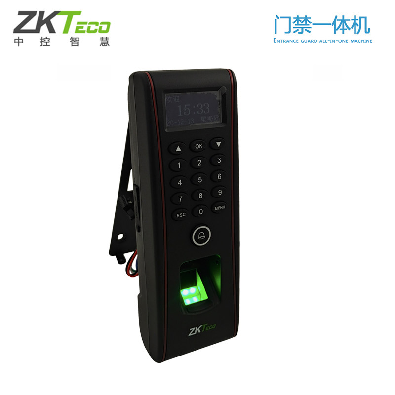 Zhongkong TF1700/OF107 fingerprint password card swipe access control machine outdoor waterproof/exposed attendance access control all-in-one machine