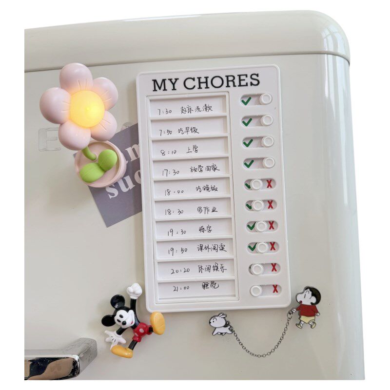 Study time check-in schedule, refrigerator magnet, message board, hole board magnetic sticker, decorative magnet, magnet