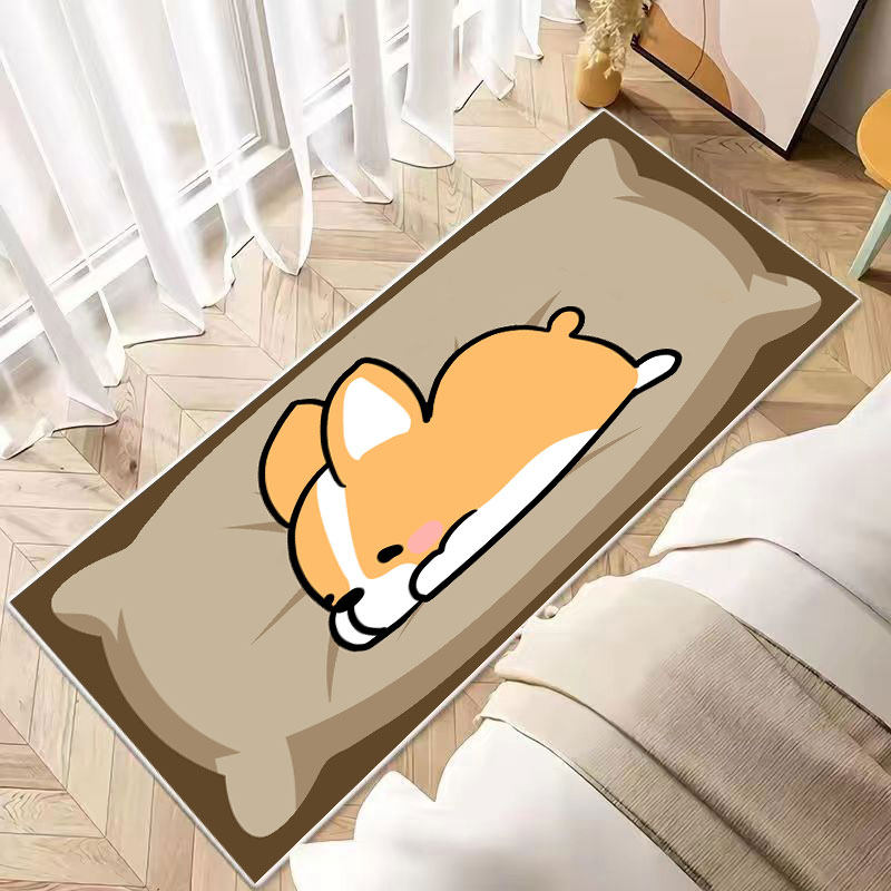Cartoon bedside carpet, bedroom carpet, thickened simple bedside sofa, coffee table blanket, animal foot pad, bay window floor mat