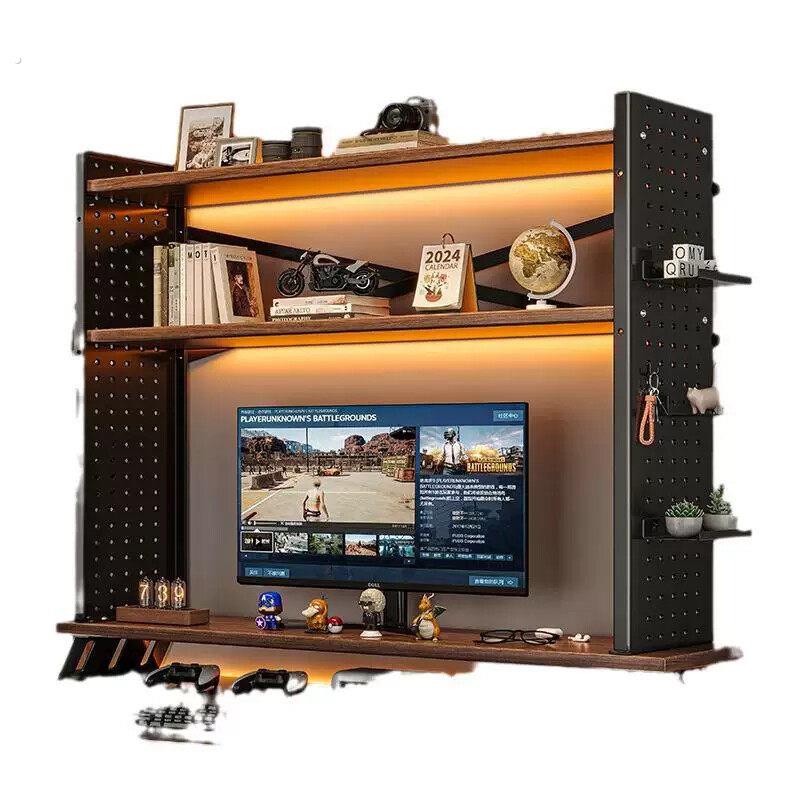 Home desktop bookshelf computer elevated rack multi-layer storage rack layered rack table storage rack desk hole board