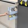 Kitchen perforated board storage rack refrigerator gap storage cabinet door rear slide rail pull-out rack wall-mounted organizing artifact