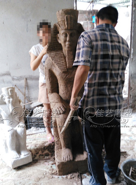 大型落地玻璃钢人物雕塑摆设埃及法老雕像塑像门厅过道高端摆件