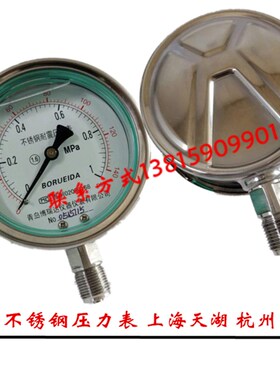 青岛博瑞达YTN-100H不锈钢压力表 316耐震耐高温 耐腐蚀工业用