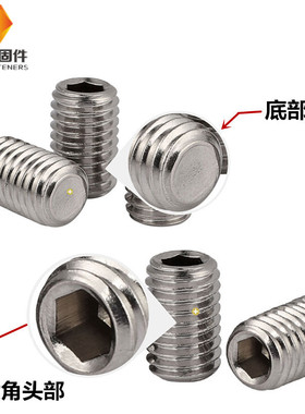 304不锈钢内六角平端紧定螺钉M3M4M5M6M8M10M16 机米顶丝止付螺丝