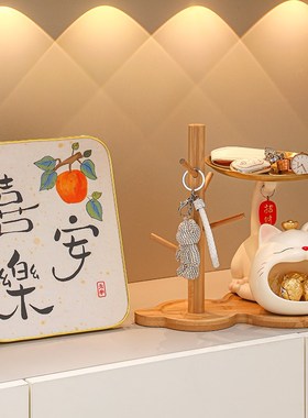招财猫钥匙收纳玄关摆件入户进门鞋柜置物架装饰客厅家居乔迁礼品
