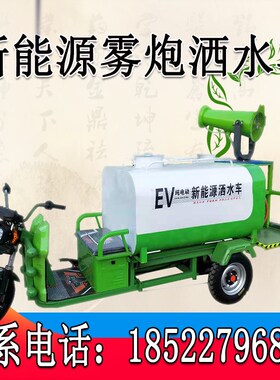 电动三轮雾炮洒水车新能源多功能工地用绿化喷洒工程车环保煤石矿