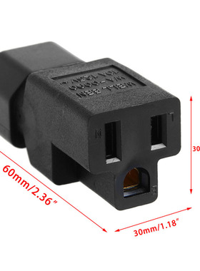IEC320品字C14转美标插座5-15R 服务器10A插座转美标电源插头转换