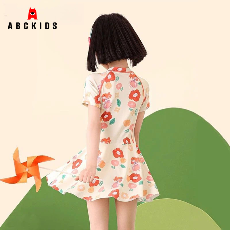 Abckids儿童泳装2026夏季新款时尚泳衣女中大童连体游泳裙子 Abckids儿童泳装2026夏季新款时尚泳衣女中大童连体游泳裙子