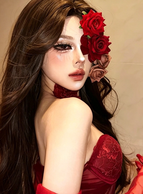 娇艳玫瑰！万圣节哥特系妆容脸贴